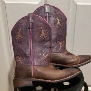Laredo Lola Purple Inlay Cowboy Boots - Size 9 1/2 M